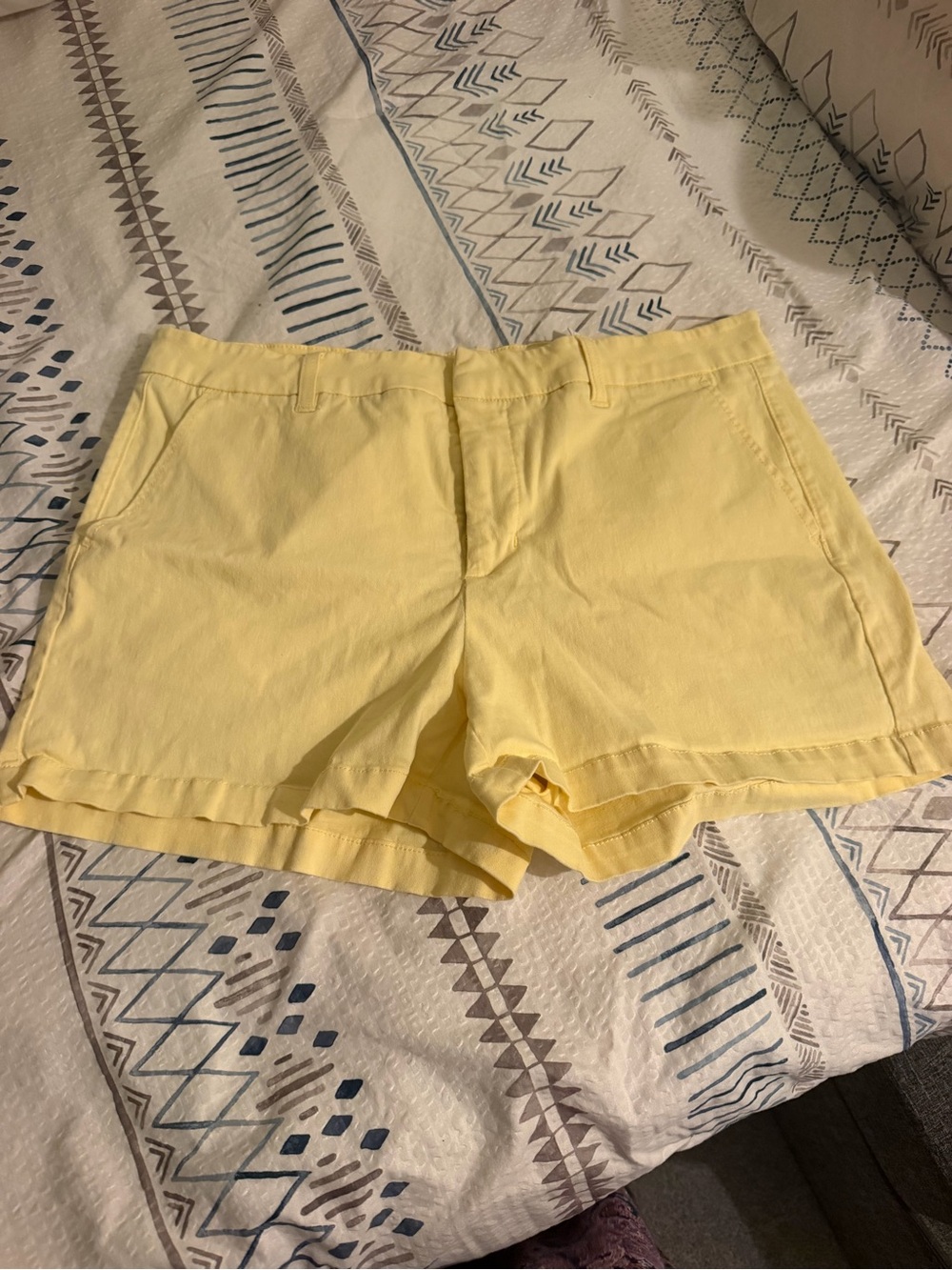 Market & Spruce Pale Yellow Women's Cotton Blend Shorts